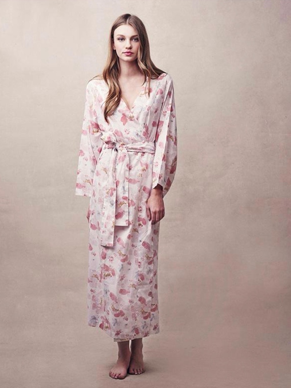 Plum Pretty Sugar Floral Long Robe Large